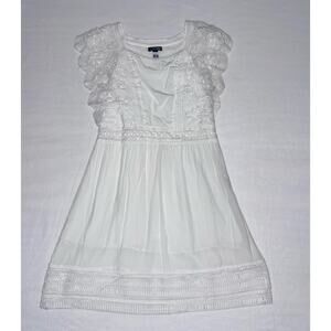 White Aqua Eyelet Dress